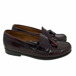 Allen Coles Loafer Dress Shoes Red Leather 10 EE